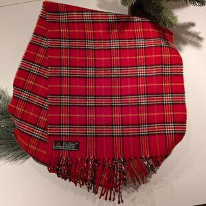 V. FRAAS the Scarf Company Vintage Red Tartan Plaid Cashmink Scarf